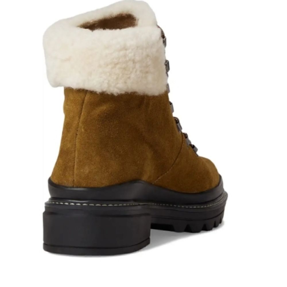 Bernardo Studio Dash boot in tobacco split suede w shearling collar size 9 NWT - Picture 2 of 8
